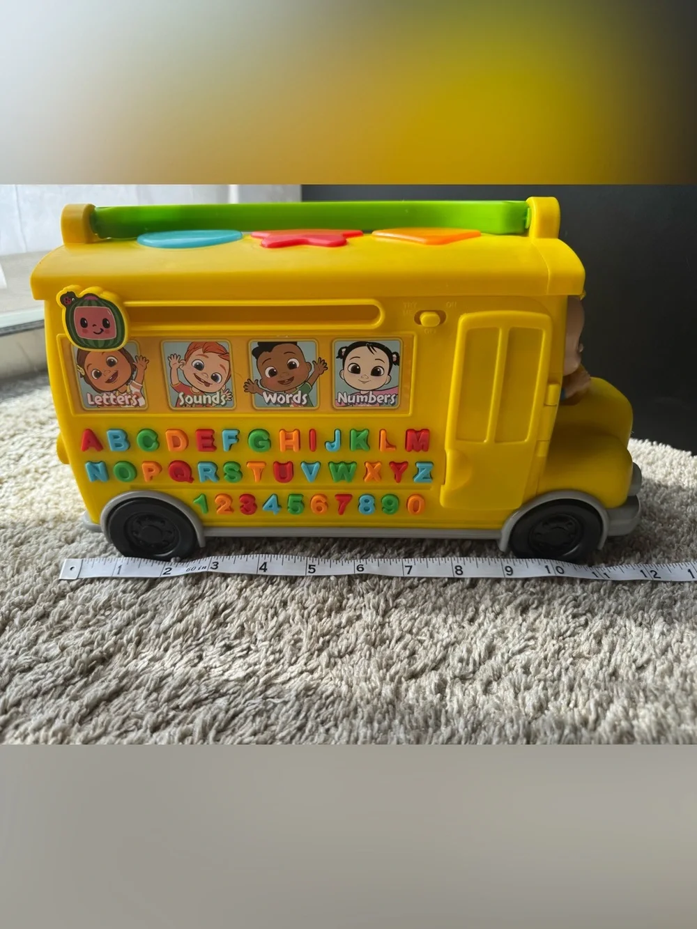 CoComelon Yellow School Bus Learning Toy Letters Numbers Sounds Words